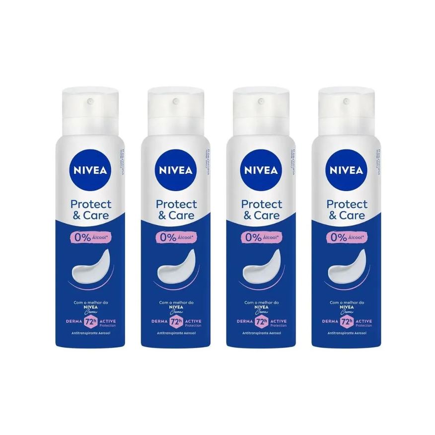 Nivea Desodorante Aero 150ml Fem Protect & Care - Kit C/ 4Un