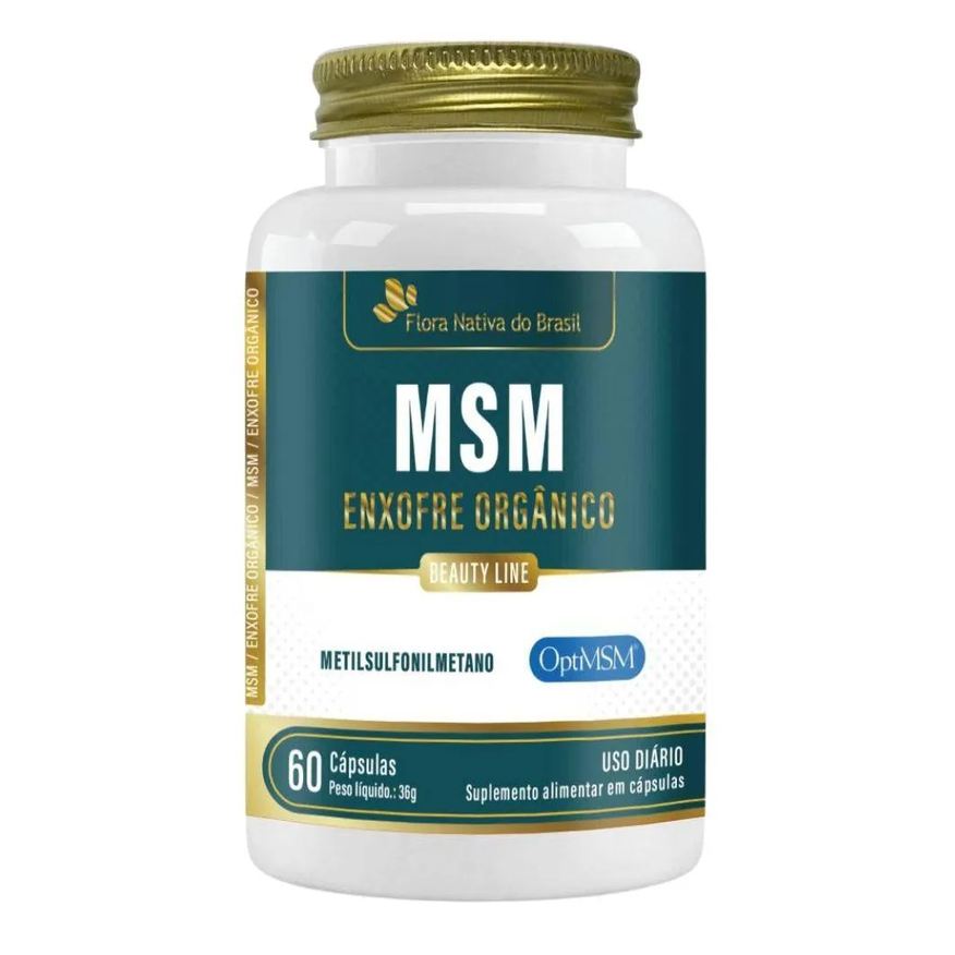 Flora Nativa Do Brasil Msm Enxofre Orgânico 500mg 60 cápsulas - Flora Nativa