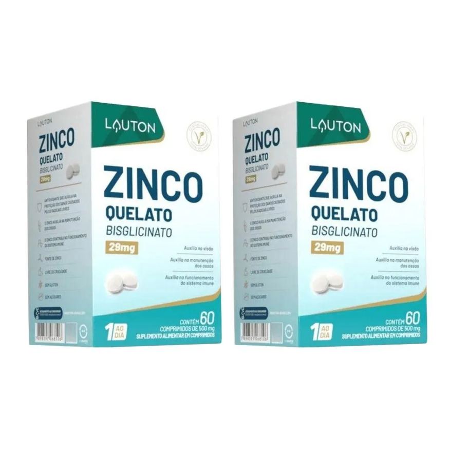 Lauton Kit 2x Zinco Quelato 29mg 60 comprimidos