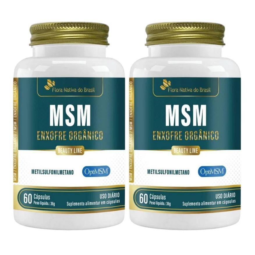 Flora Nativa Do Brasil Kit 2x Msm Enxofre Orgânico 500mg 60 cápsulas - Flora Nativa