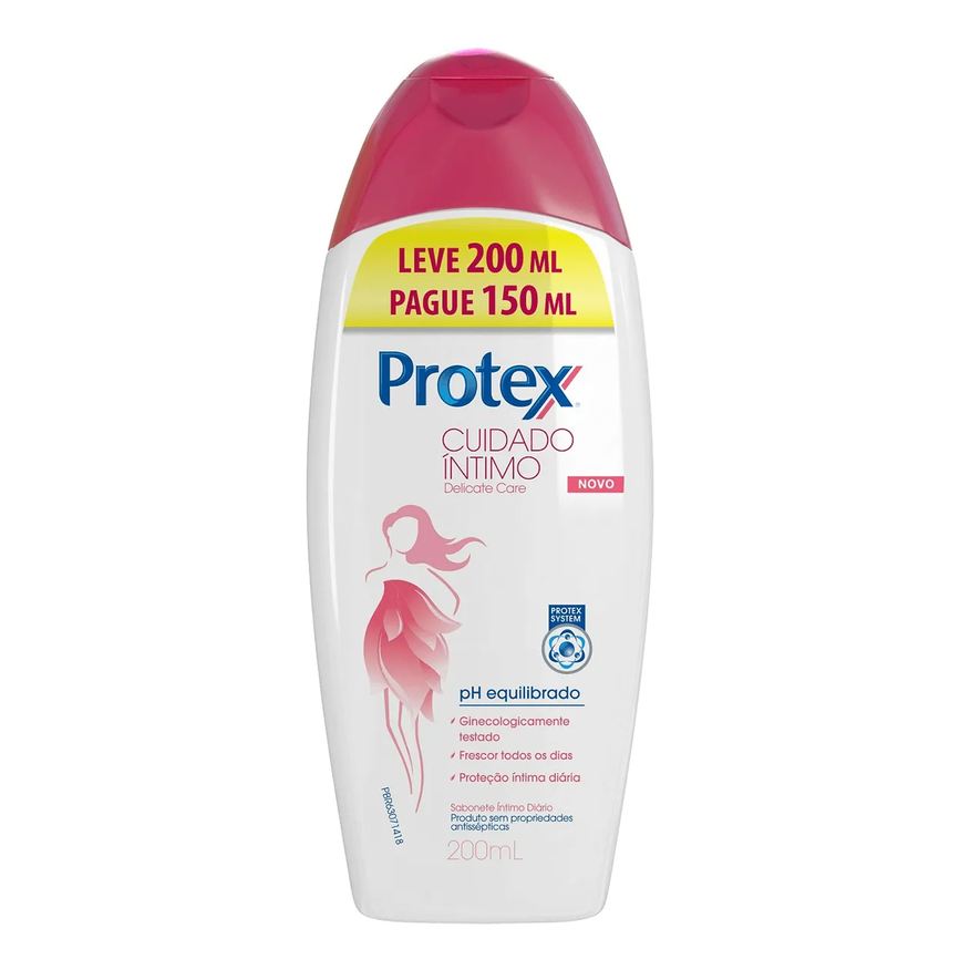 Protex Íntimo Sabonete Íntimo Líquido Protex Cuidado Íntimo Delicate Care 200ml