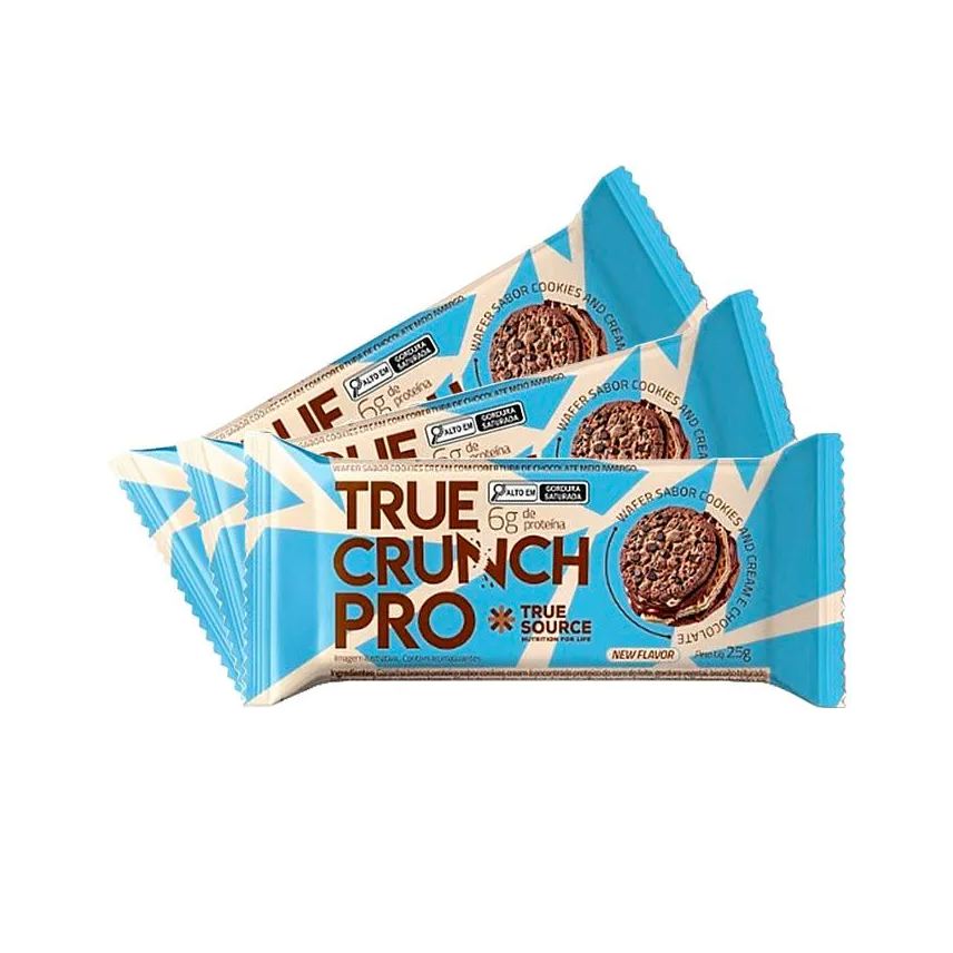 True Kit 3X: Wafer Proteico Crunch Pro Cookies And Cream True Source 25g
