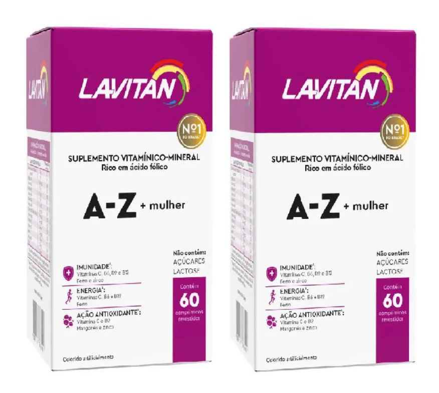 Nutracom Kit com 2 Suplemento Lavitan a - Z Mulher 60 cápsulas - Cimed