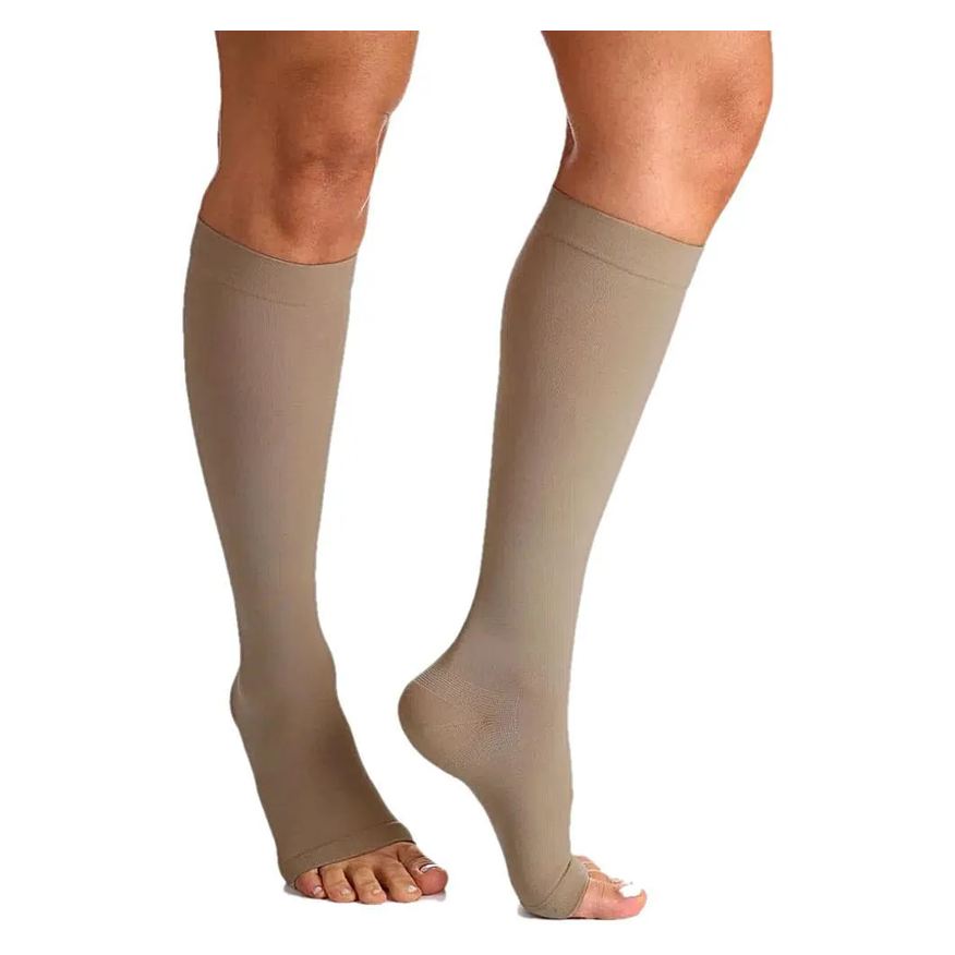 Sigvaris Meia 3/4 Select Comfort Premium - 20-30mmhg - Natural Escura - Aberta - P2