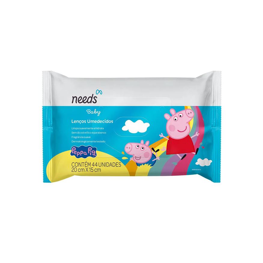 Needs Lenço Umedecido Baby Peppa Pig 44 Unidades