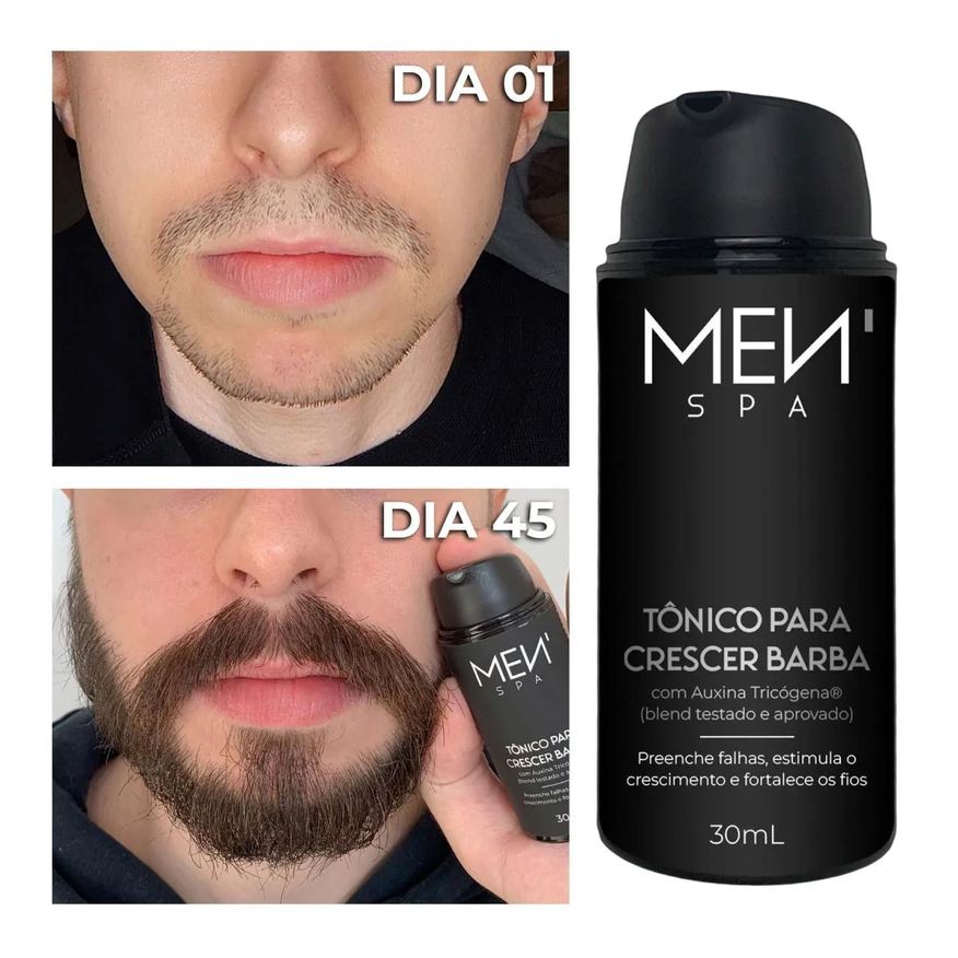 para Tônico Crescer Barba 30 Dias - Acelera e Preenche Falhas 30ml Menspa