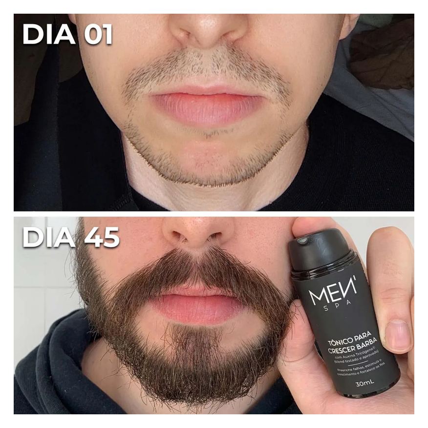 para Tônico Crescer Barba 30 Dias - Acelera e Preenche Falhas 30ml Menspa