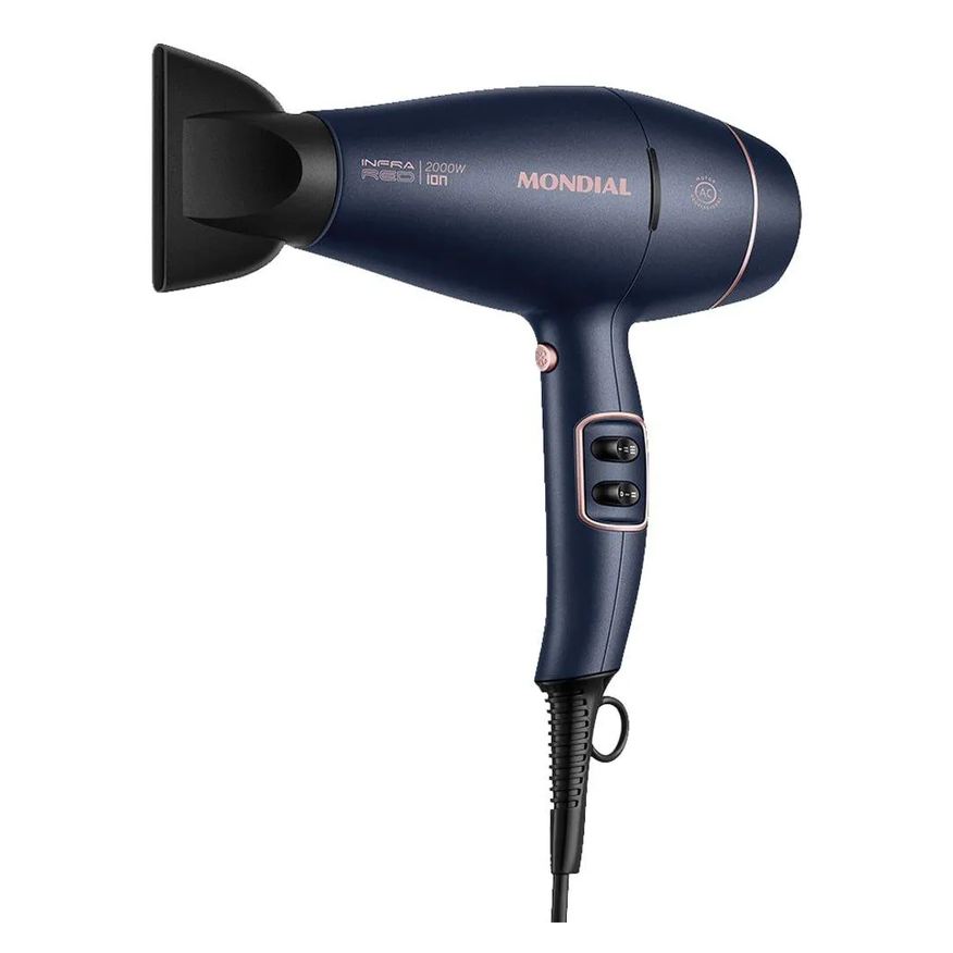 Mondial Secador de Cabelo Scp-01 Infrared - com 2 Velocidades, 3 Temperaturas, 2000w, Azul/golden Rose 110