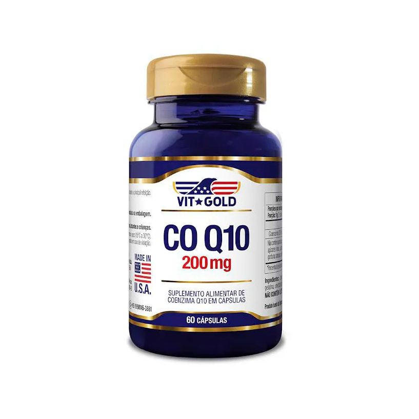Vit Gold Coenzima Q10 CoQ10 200mg Vitgold 60 Cápsulas
