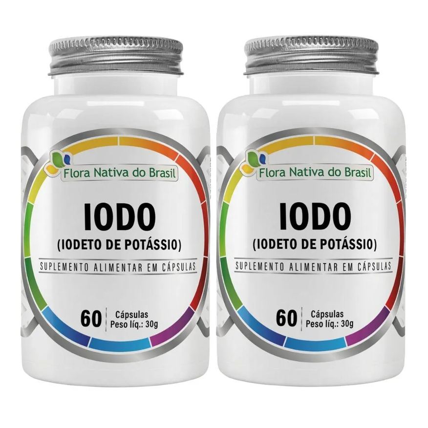 Flora Nativa Do Brasil Kit 2x Iodo ( Iodeto de Potássio) 60 cápsulas - Flora Nativa