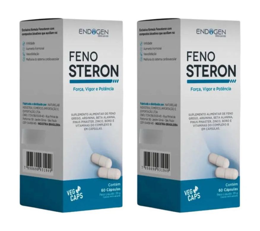 Endogen Kit 2 Feno Steron 60 cápsulas Veg Forca Vigor Potencia
