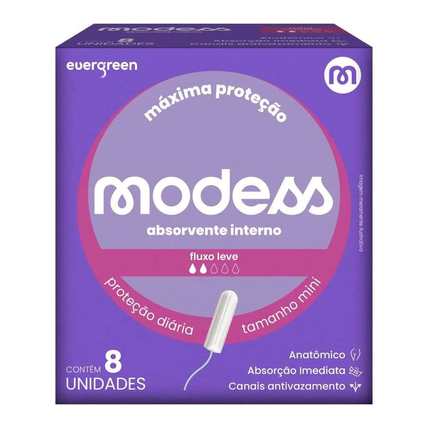 Modess Absorvente Interno Tamanho Mini 8un