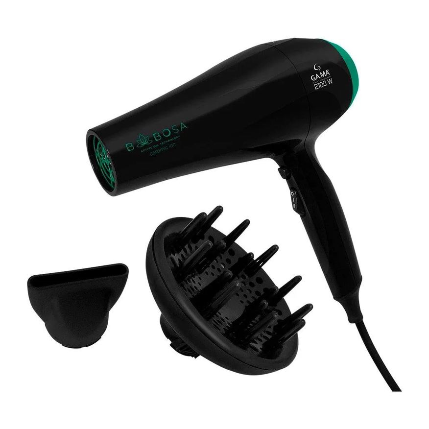 Ga.Ma Italy Secador de Cabelo Gama Babosa Ceramic Ion 2 Velocidades 3 Temperaturas 2100w, Preto/verde 220