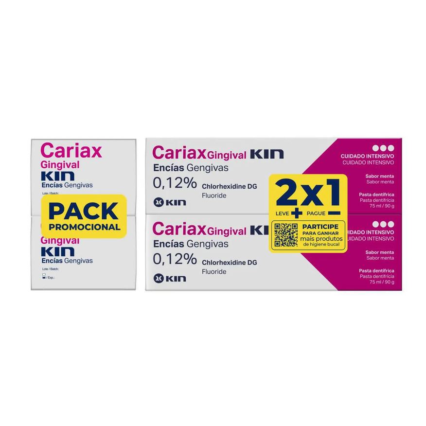 Kin Creme Dental Cariax Gengival 90g 2 unidades