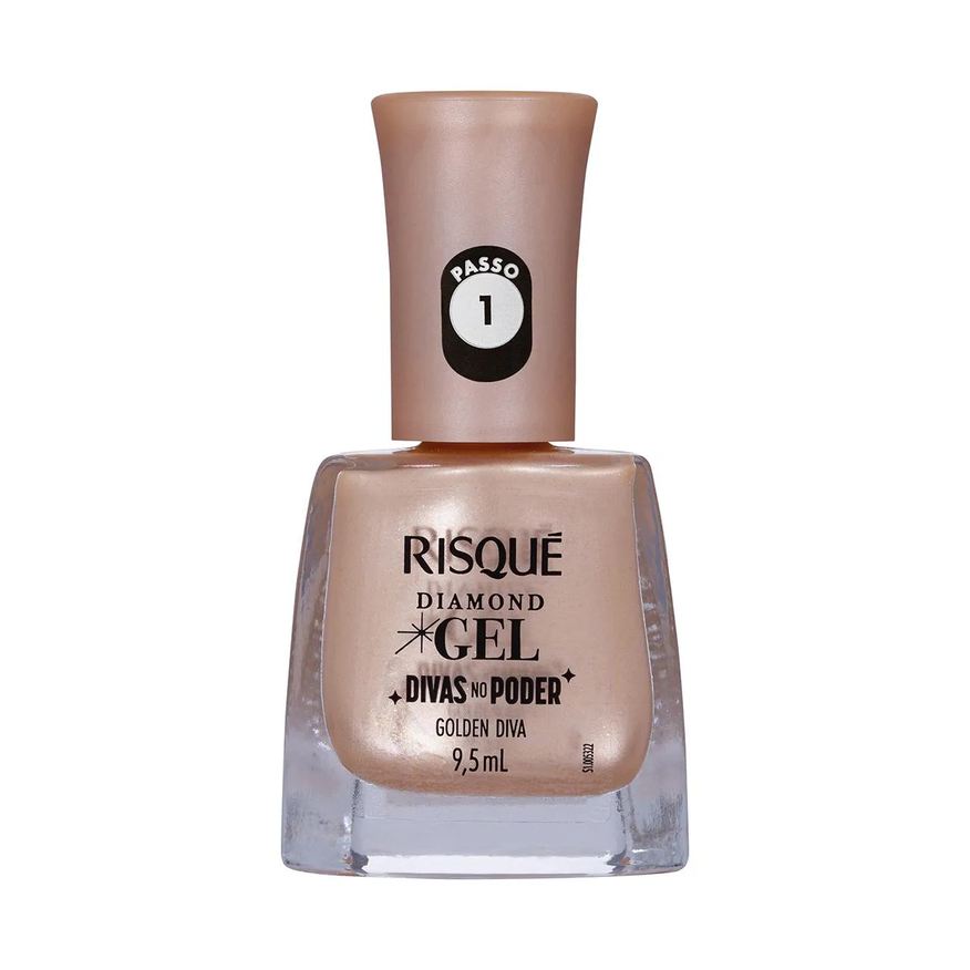 Risqué Esmalte Efeito Metálico Diamond Gel Divas no Poder 9,5ml - Golden Diva