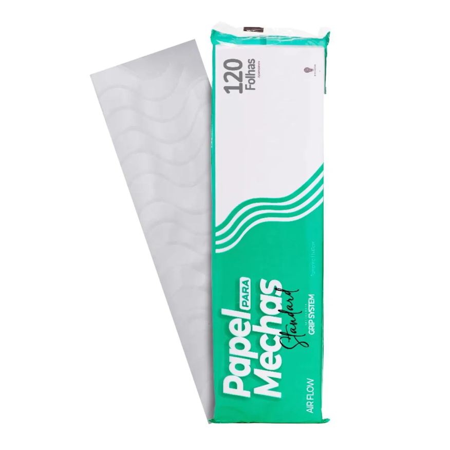 Papel para Mechas Standard Branco 11cmx47cm com 120 Folhas