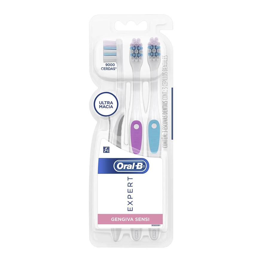 Oral-B Escova de Dente Expert Gengiva Sensi Ultramacia com 3 unidades