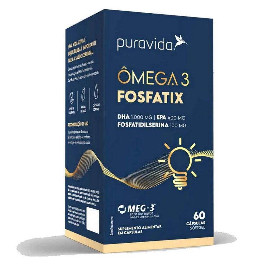 Puravida Ômega 3 Fosfatix 60 cápsulas