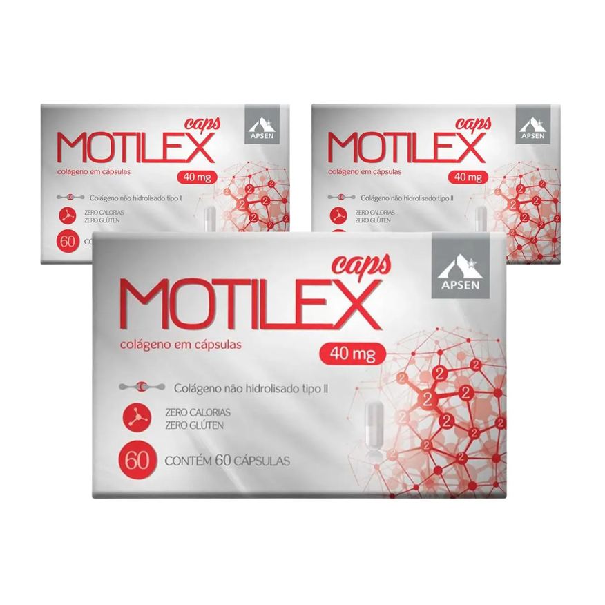 Apsen Kit 3 Suplemento Vitamina Motilex Cápsulas 40mg 60 Cápsulas