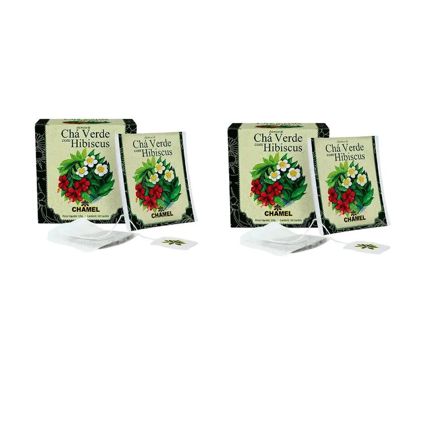 Chamel Kit 02 Chá Verde com Hibiscus com 10 Sachês 15g