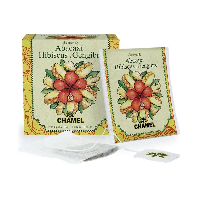 Chamel Chá Misto Abacaxi, Hibiscus e Gengibre 10 Sachês