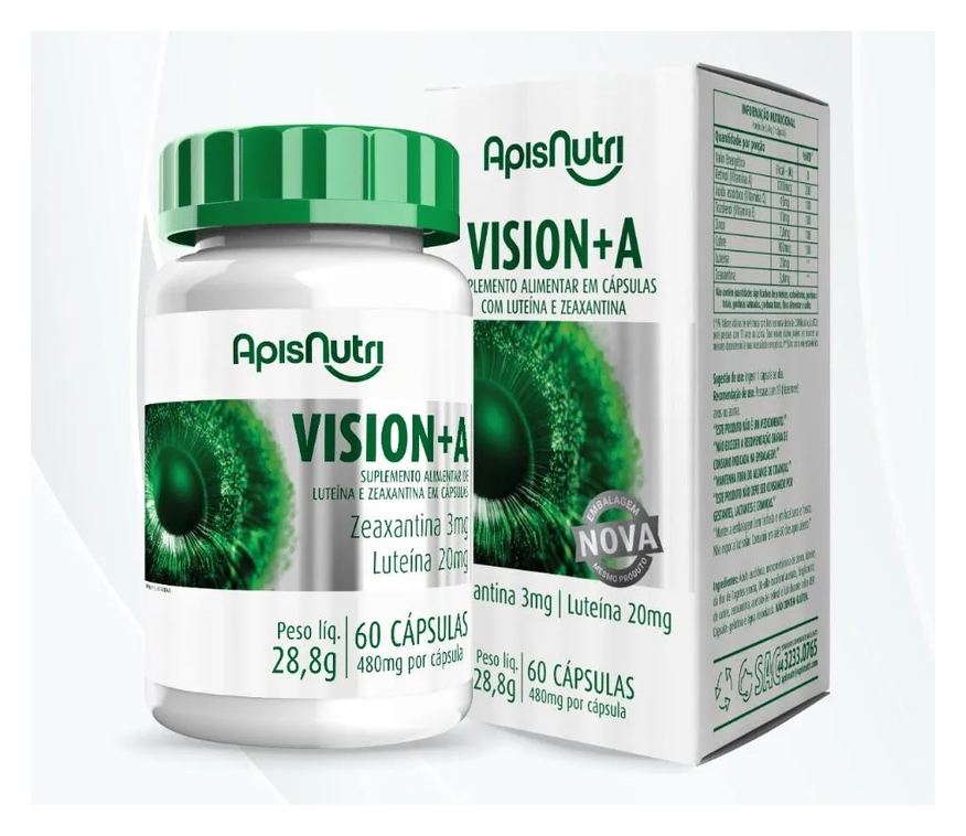 Apisnutri Vision + Luteina Zeaxantina Vitamina A E C Zn Cu 60 Capsulas