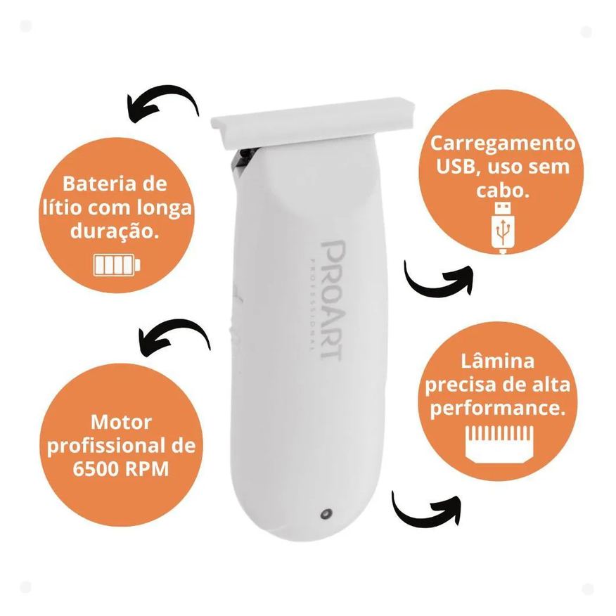 de Máquina Acabamento Proart Probarber Branca Mas01b