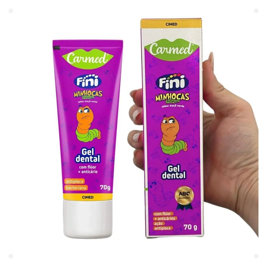 Carmed Kit Fini Minhocas Azedinhas: Gel Dental 70g e Enxaguante Bucal 250ml