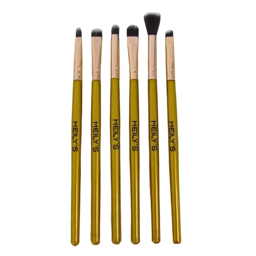 Meily's Kit de Pincéis para Maquiagem Meily´s Dourado C/6