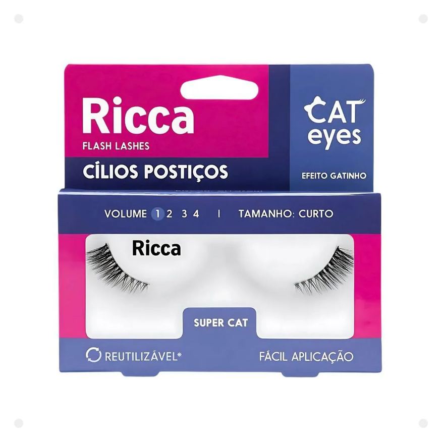 Ricca Cílios Postiços Belliz Cat Eyes Super Cat Vol:1 Curto Cód.2705
