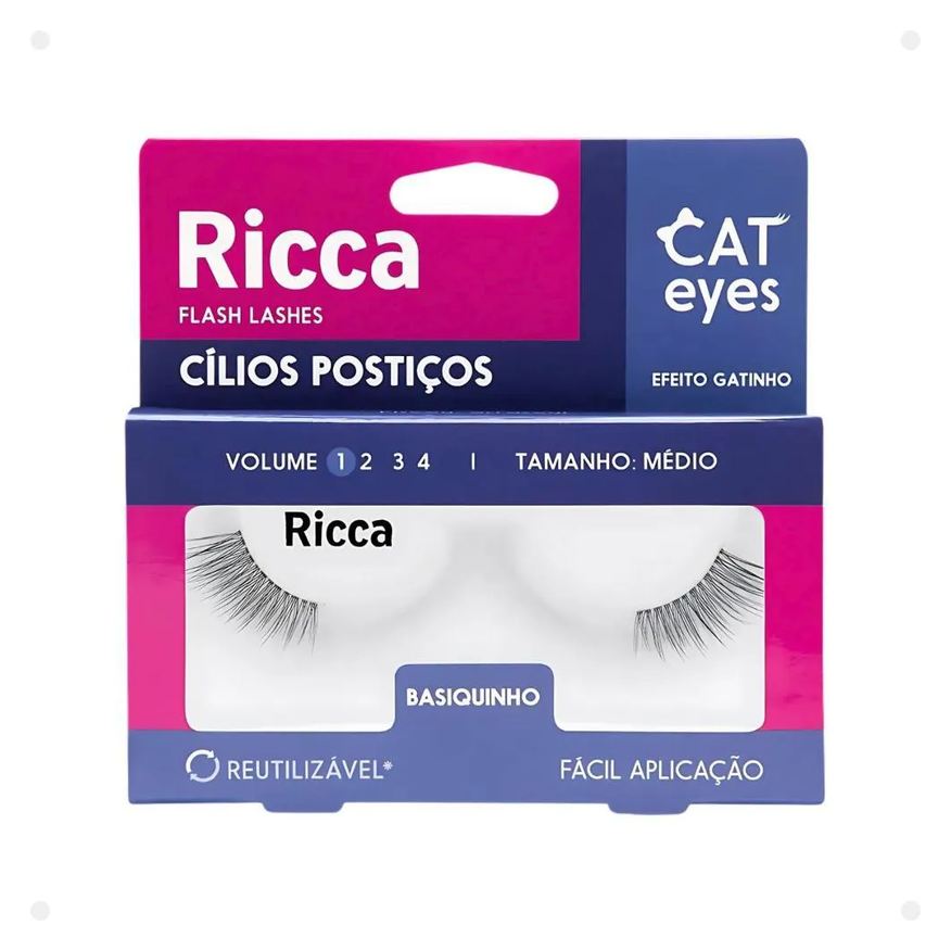 Ricca Cílios Postiços Belliz Cat Eyes Basiquinho Vol:1 Médio Cód.2704