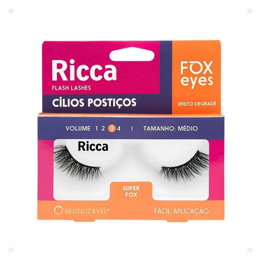 Ricca Cílios Postiços Belliz Fox Eyes Super Fox Vol:3 Médio Cód.2696