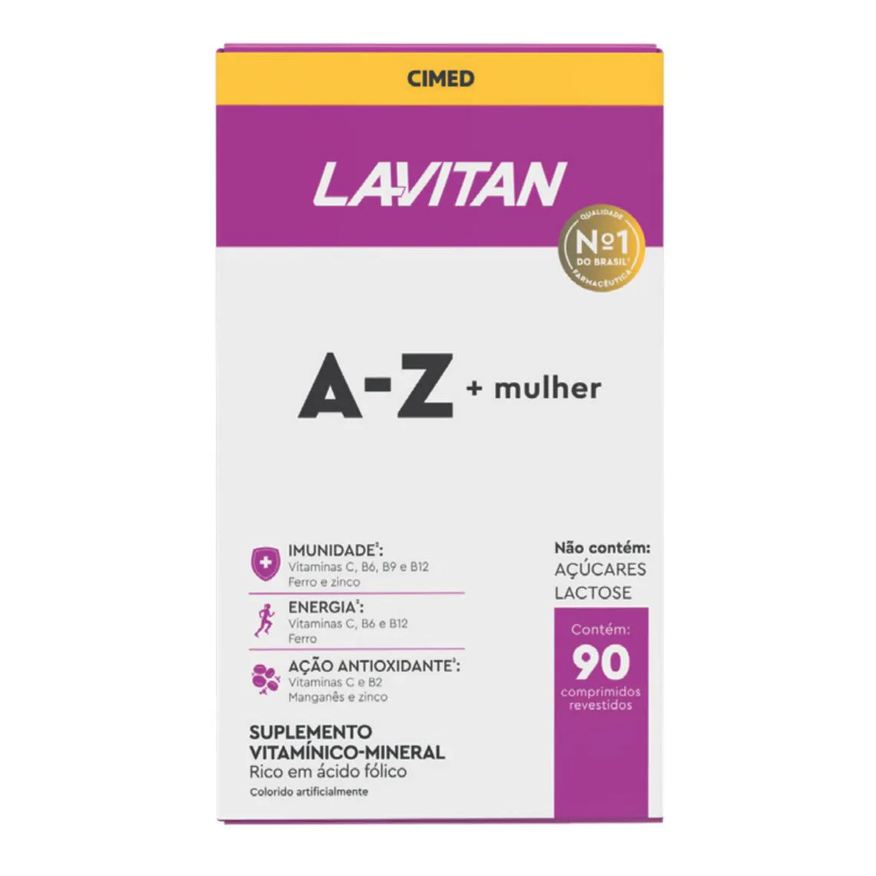 Cimed Lavitan Az Mulher 90 comprimidos Vitaminas Saúde da Mulher