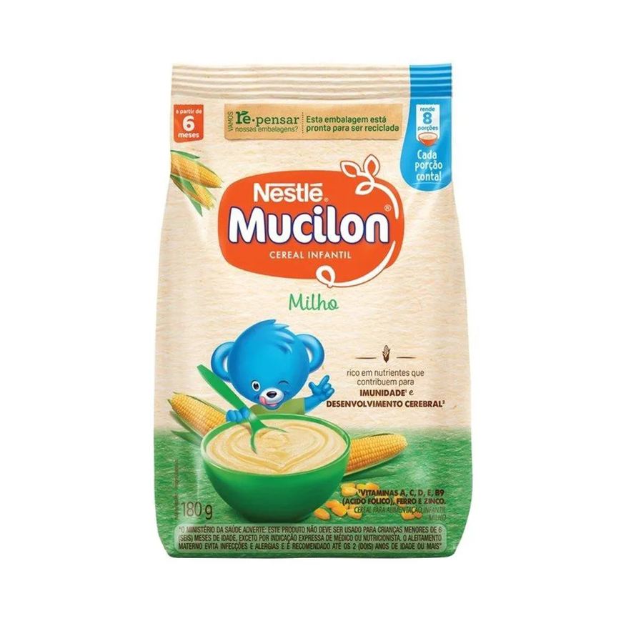 Nestlé Mucilon Milho Sachê 180g - Embalagem com 12 unidades