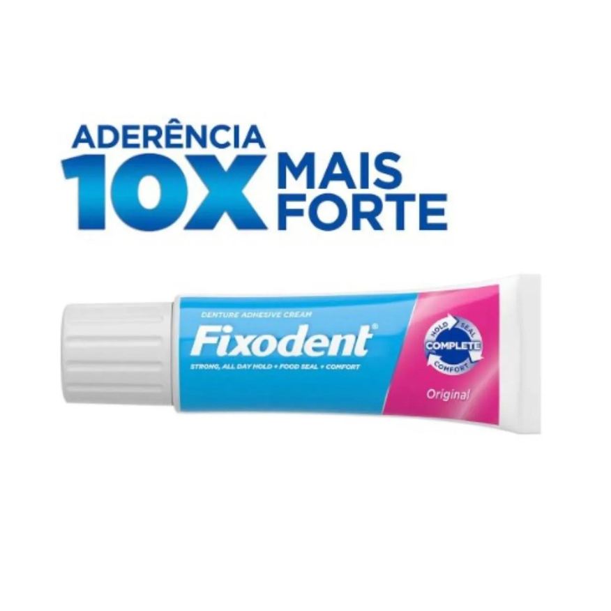 Adesivo Creme Para Dentadura Original Fixodent - Pack Com 2 Unidades de 21g