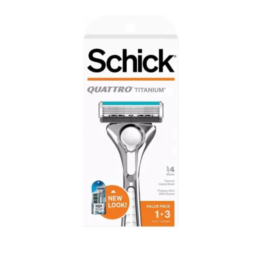 Schick Barbeador Quattro Titanium +3 Refis