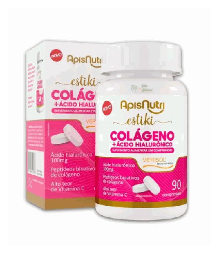 Apisnutri Estiki Colágeno + Ácido Hialurônico (90 Comp) - Padrão: Único