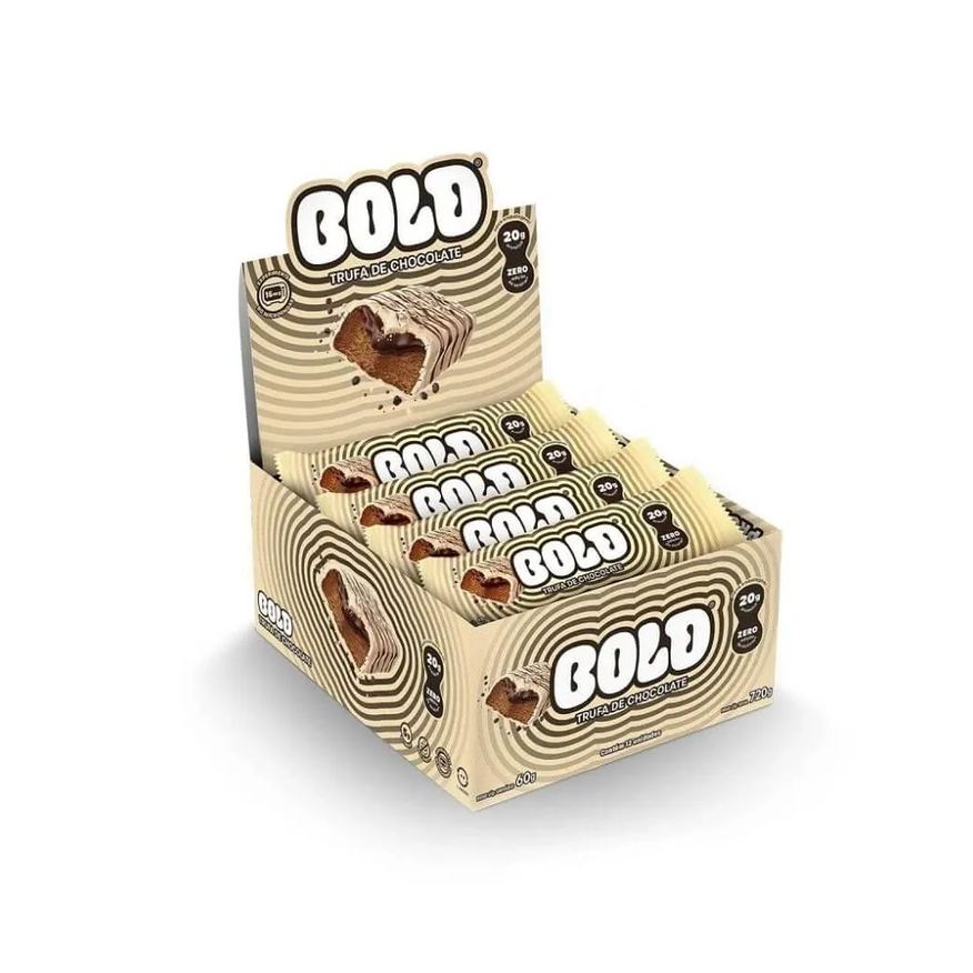 Bold Bar Display (12 Unid de 60g) - Sabor: Trufa de Chocolate.