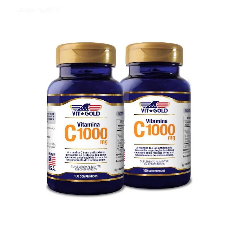 Vit Gold Kit 2x Vitamina C 1000 mg Vitgold 100 Comprimidos