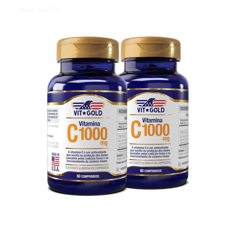 Vit Gold Kit 2x Vitamina C 1000 mg Vitgold 60 Comprimidos