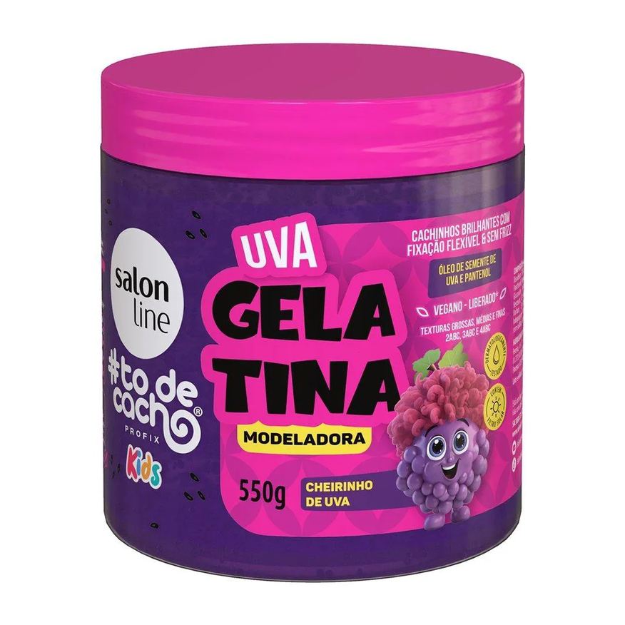 Salon Line Gelatina Capilar To de Cacho Kids - Modelador Uva 550g