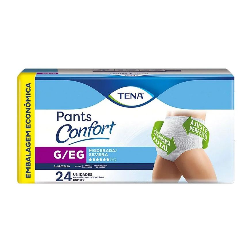 Tena Fralda Adulto Pants Confort G/eg, 4 Pacotes C/ 24 Fraldas Gxg