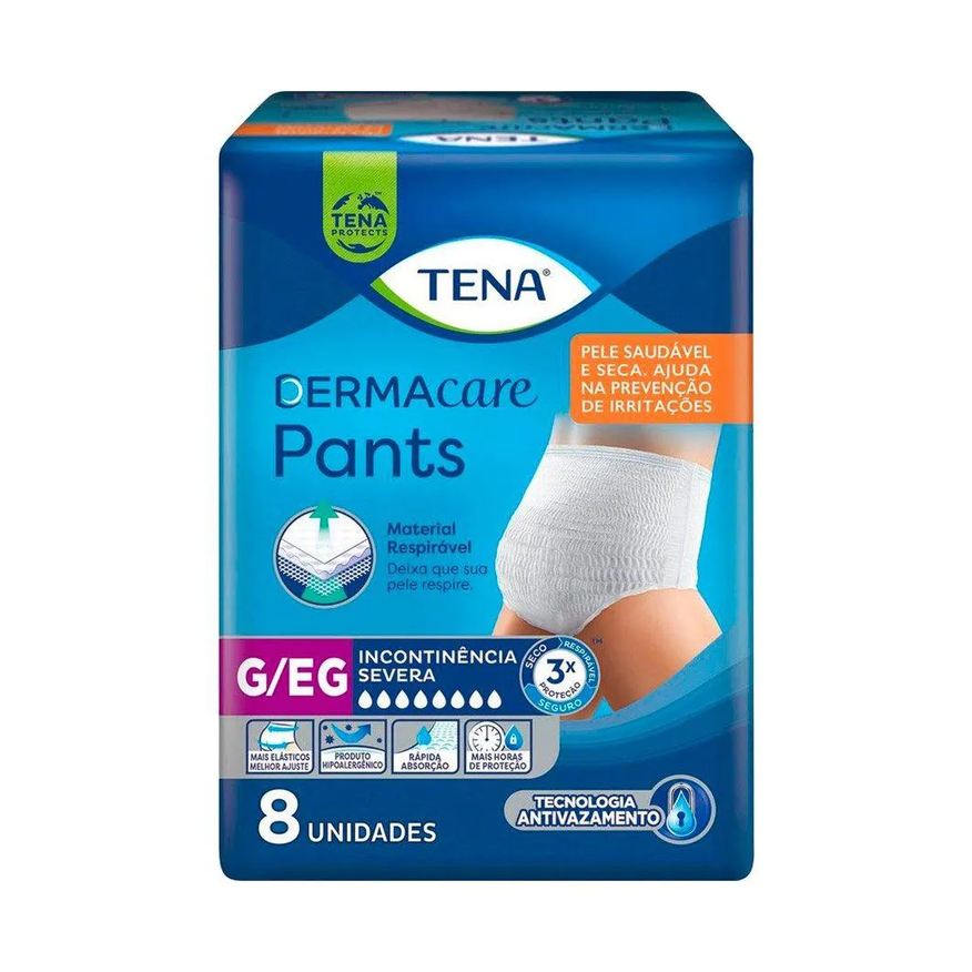 Tena Roupa Íntima Pants Ultra Dermacare Tamanho G/eg - 8 Pacotes com 8 Fraldas - Total 64 Tiras