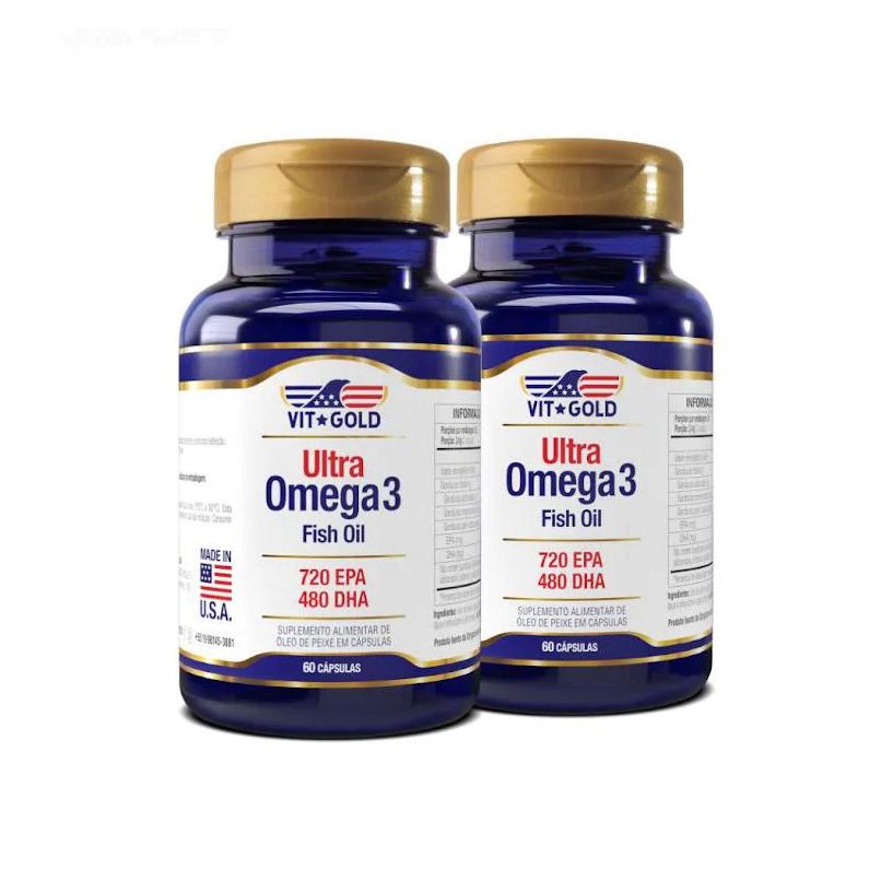 Vit Gold Ultra Ômega3 1250mg 720 EPA/480 DHA Vitgold Kit 2x 60 Cápsulas