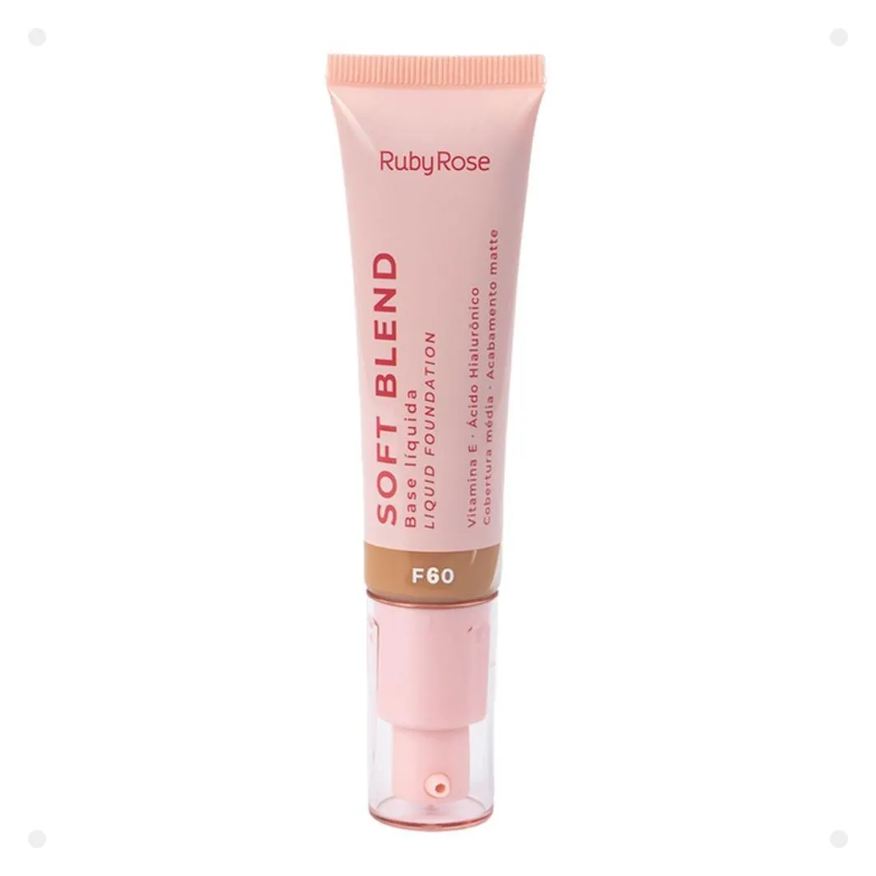 Ruby Rose Base Líquida Soft Blend F60 Média Cobertura 30g Hb-m301-6
