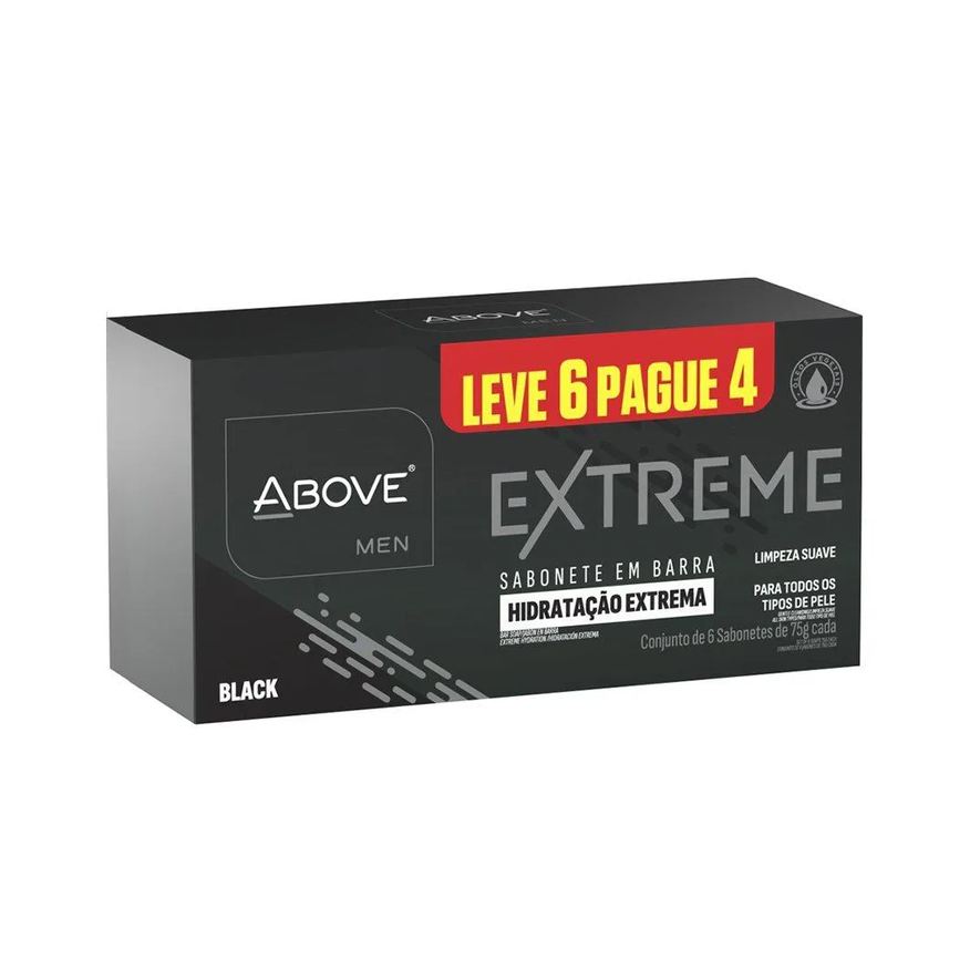 Above Sabonete Men Extreme Black 75g - Leve 6 Pague 4