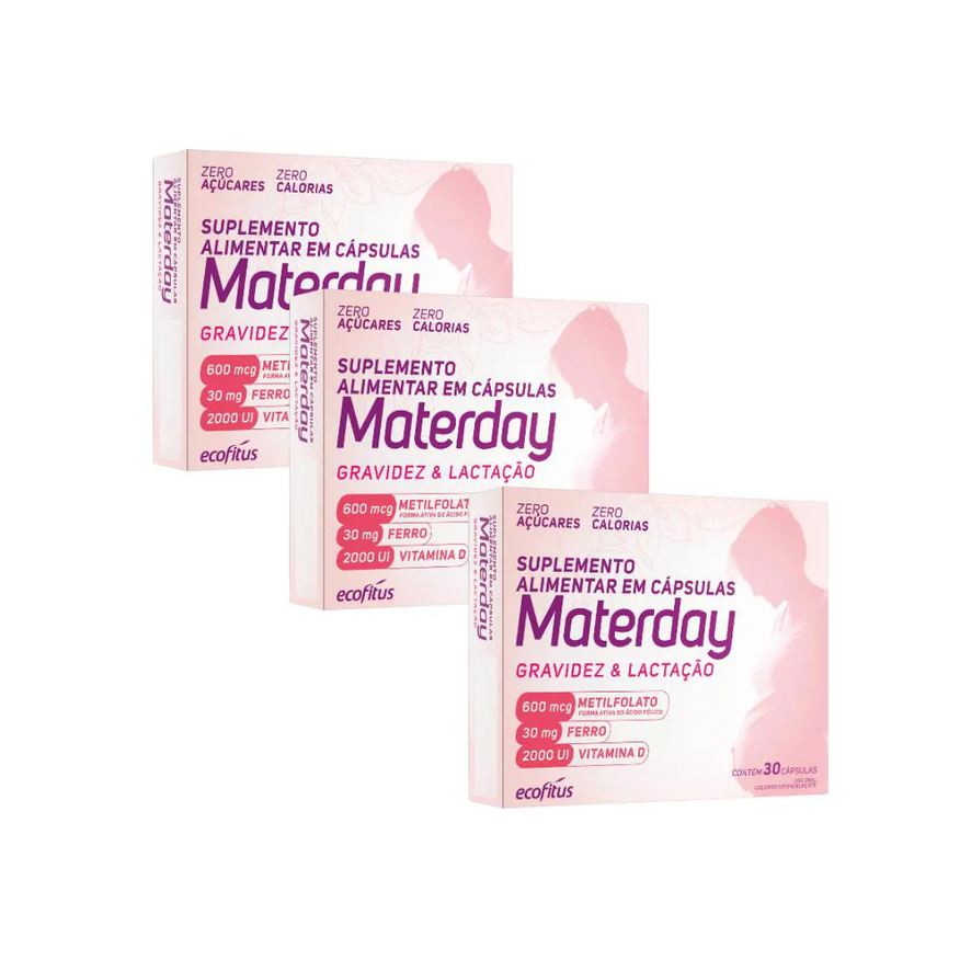 Ecofitus Kit 3 Materday Gravidez & Lactação 30caps