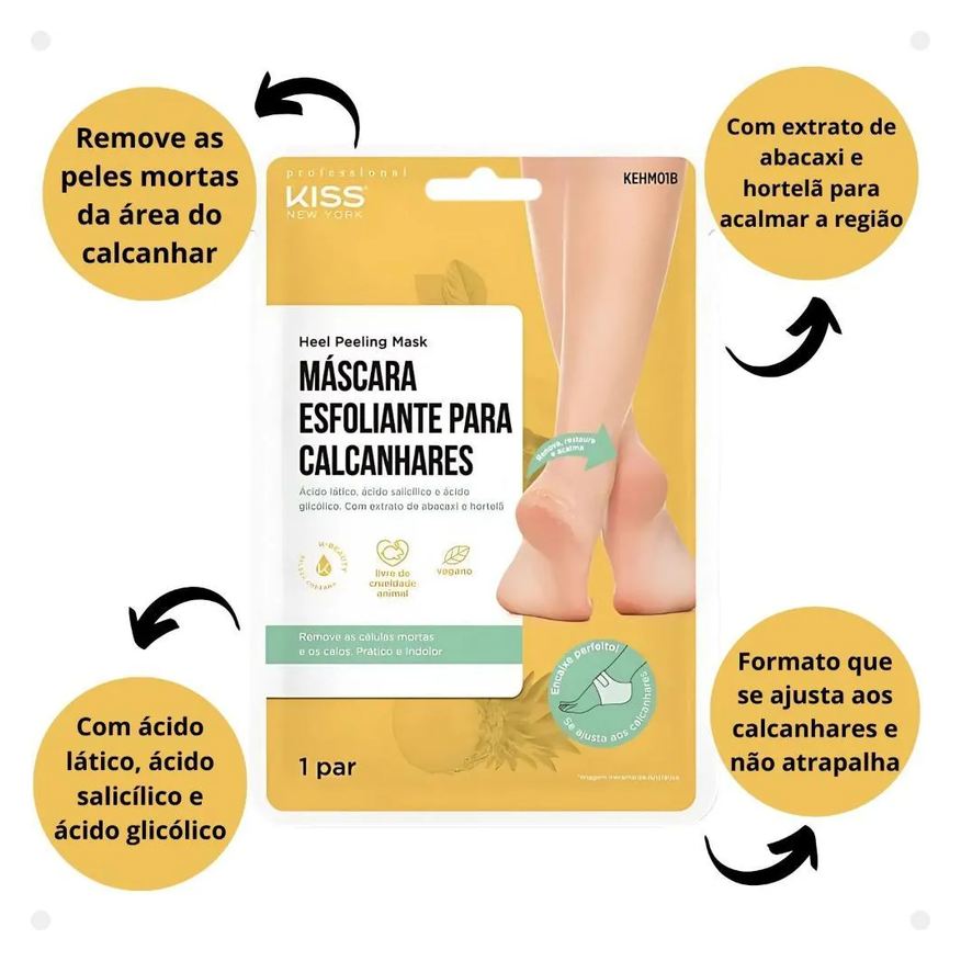 Esfoliante Máscara para Calcanhares Kiss New York Kehm01b
