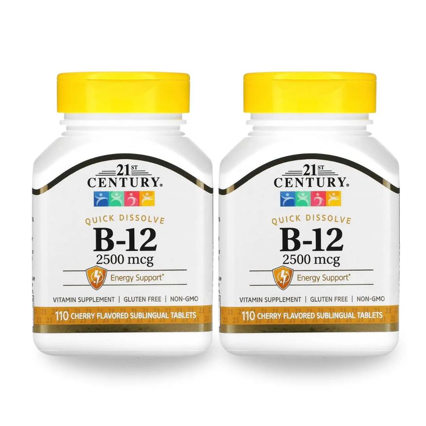21st Century B12 2500 Mcg 110 comprimidos Sublinguais,, 2 unidades