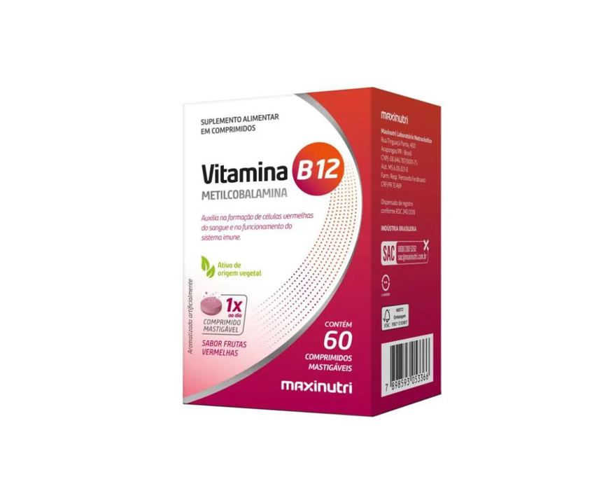 Maxinutri Vitamina B12 Mastigavel 60 Comprimidos